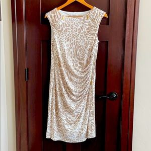 Calvin Klein NWT latte animal print dress